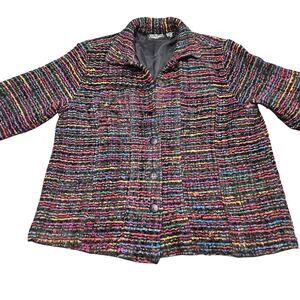 New Direction Jacket 2X Multicolor Bouclé Blazer